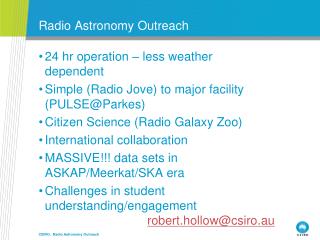 Radio Astronomy Outreach