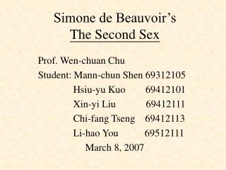 Simone de Beauvoir’s The Second Sex