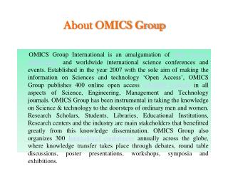 About OMICS Group