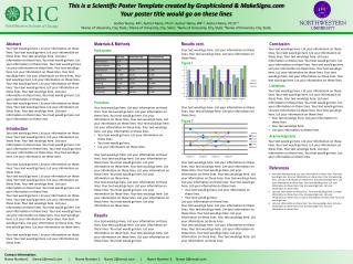 This is a Scientific Poster Template created by Graphicsland &amp; MakeSigns