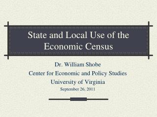 State and Local Use of the Economic Census