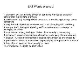 SAT Words Weeks 2