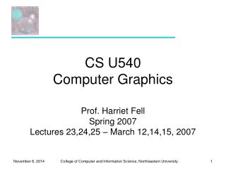 CS U540 Computer Graphics