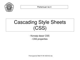 Cascading Style Sheets (CSS)