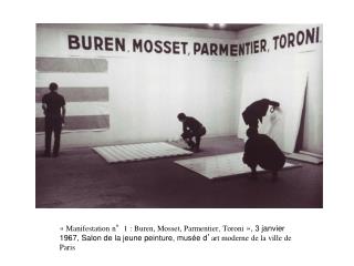 Peinture acrilyque sur tissu rayé blanc et rouge, 1968, 156 X 141 cm., FNAC