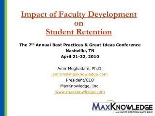 Impact of Faculty Development on Student Retention