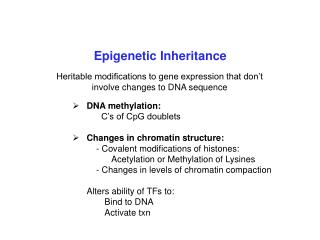 Epigenetic Inheritance