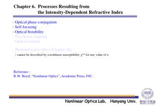 Chapter 6. Processes Resulting from the Intensity-Dependent Refractive Index