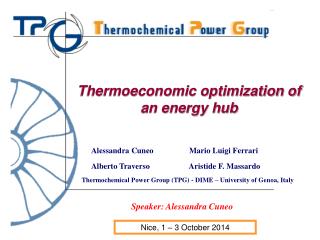 Thermochemical Power Group (TPG) - DIME – University of Genoa, Italy