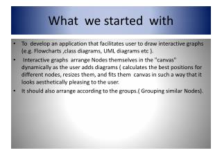 What we started with