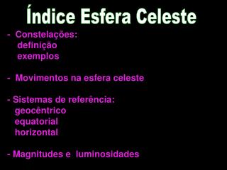 Índice Esfera Celeste