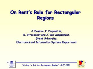 On Rent’s Rule for Rectangular Regions
