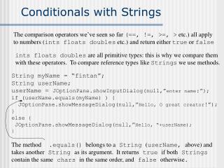 Conditionals with Strings