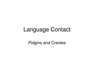 Language Contact