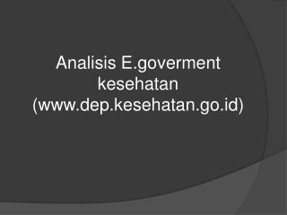 Analisis Eerment kesehatan ( dep. kesehatan.go.id )