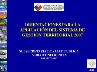 ORIENTACIONES PARA LA APLICACIÓN DEL SISTEMA DE GESTION TERRITORIAL 2007