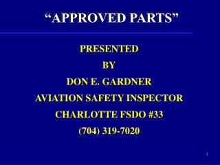 “APPROVED PARTS”