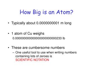 How Big is an Atom?