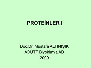 PROTEİNLER I