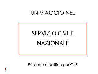 SERVIZIO CIVILE NAZIONALE