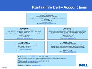Kontaktinfo Dell – Account team