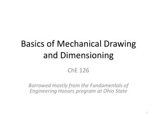 Basics of Mechanical Drawing and Dimensioning