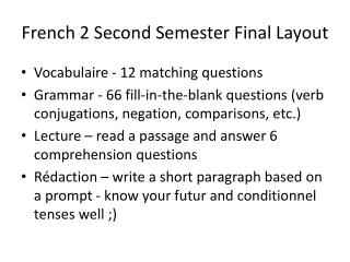 French 2 Second Semester Final Layout