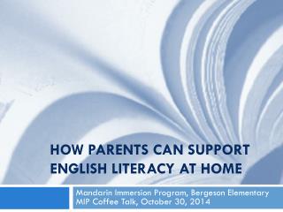 How Parents Can Support English Literacy at Home