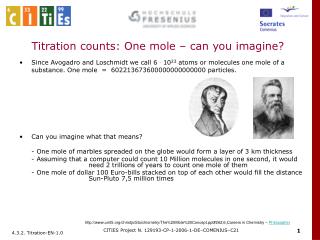 Titration counts: One mole – can you imagine?
