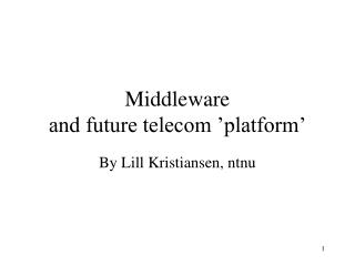 Middleware and future telecom ’platform’