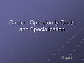 Choice, Opportunity Costs and Specialization