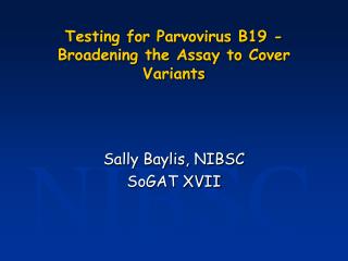 Testing for Parvovirus B19 - Broadening the Assay to Cover Variants