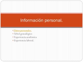 Información personal.