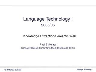 Language Technology I 2005/06