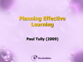 Planning Effective Learning