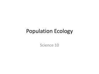 Population Ecology