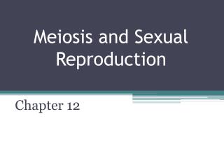 Meiosis and Sexual Reproduction