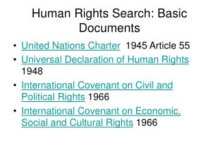 Human Rights Search: Basic Documents