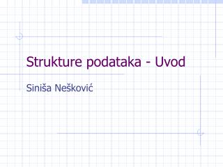 Strukture podataka - Uvod
