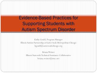 Evidence-Based Practices for Supporting Students with Autism Spectrum Disorder