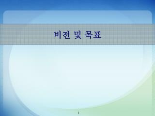 비전 및 목표
