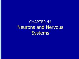 CHAPTER 44 Neurons and Nervous Systems
