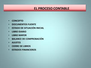 EL PROCESO CONTABLE