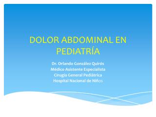 DOLOR ABDOMINAL EN PEDIATRÍA