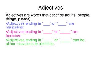 Adjectives