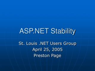 ASP.NET Stability