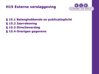 H15 Externe verslaggeving