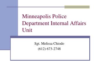 Minneapolis Police Department Internal Affairs Unit