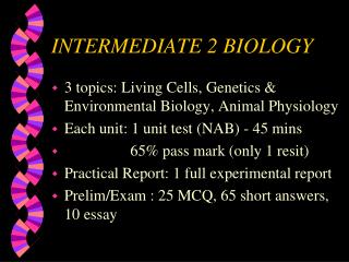 INTERMEDIATE 2 BIOLOGY