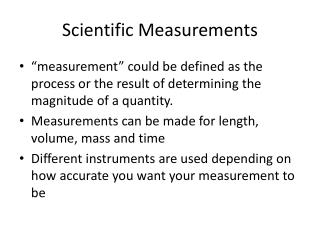 Scientific Measurements